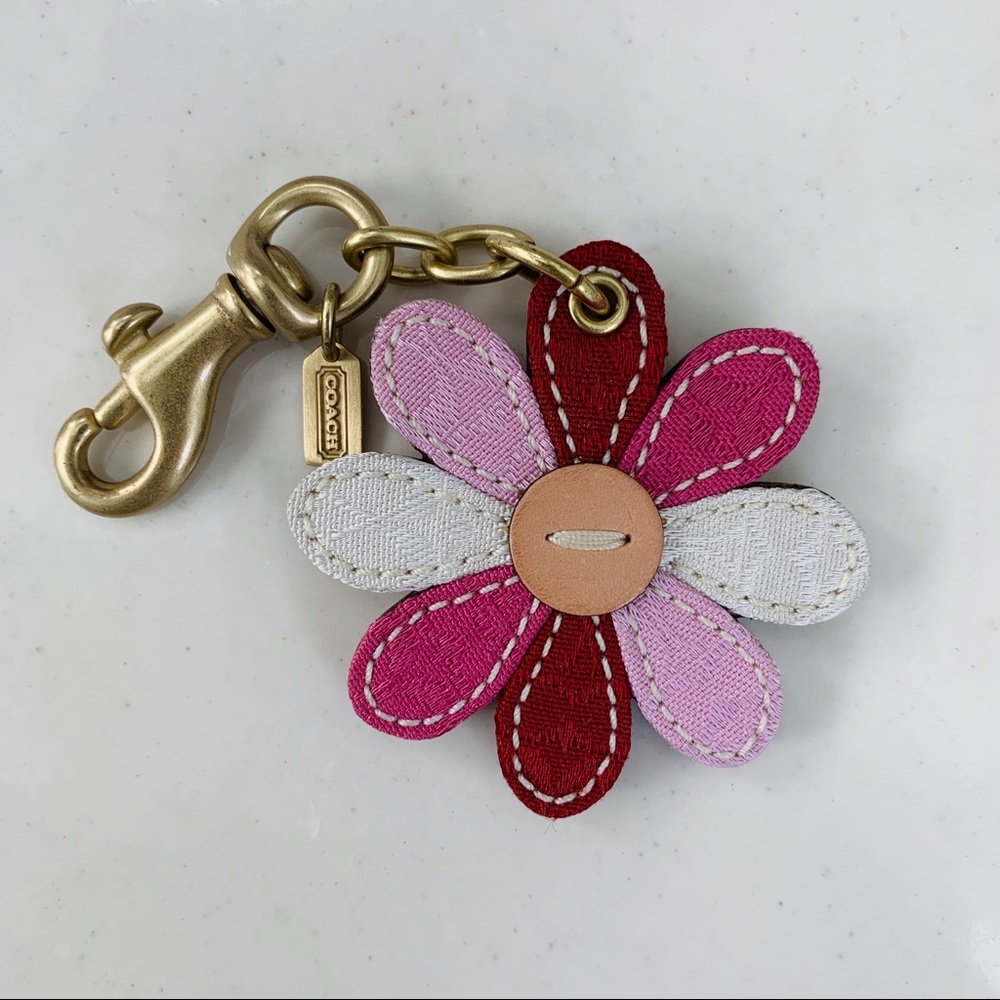 Coach flower keychain